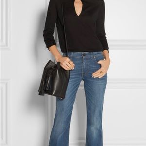 Tom Ford Leather Double-Tassel Bucket Bag, Black